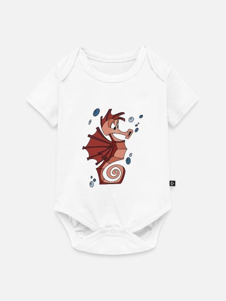 Seepferdchen - Baby Premium Kurzarmbody - Weiß