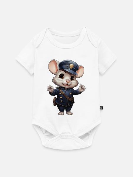 Mäuse Polizistin - Baby Premium Kurzarmbody - Weiß
