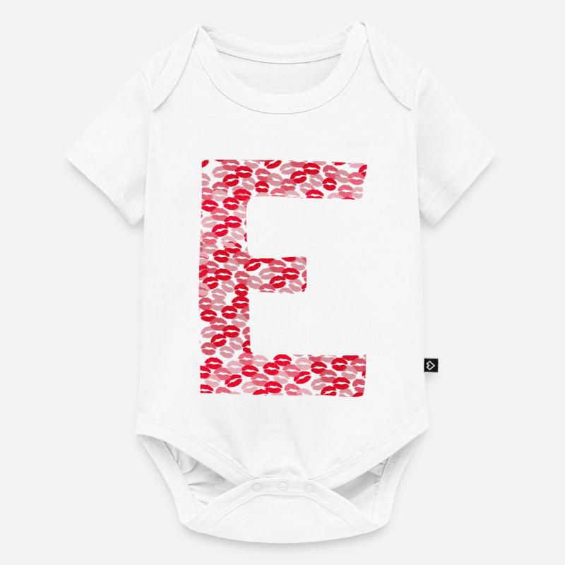 Lettre E - tshirt bisous - Body à manches courtes Premium Bébé - blanc