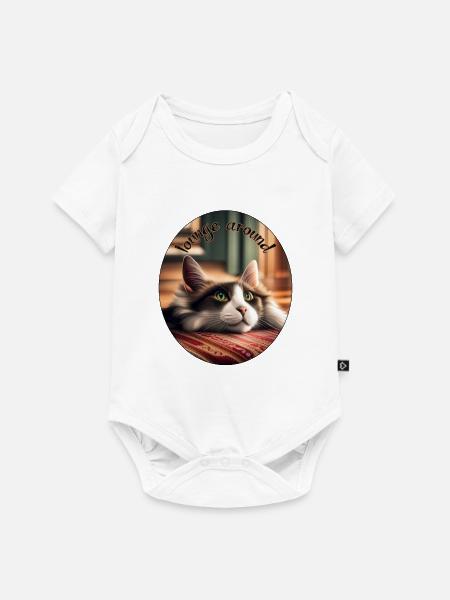 Katzenruhe im warmen Licht - Baby Premium Kurzarmbody - Weiß