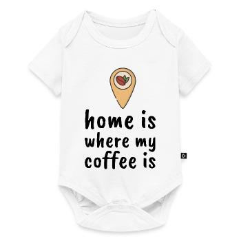 Home Is Where My Coffee Is - Baby Premium Kurzarmbody - Weiß - Vorne