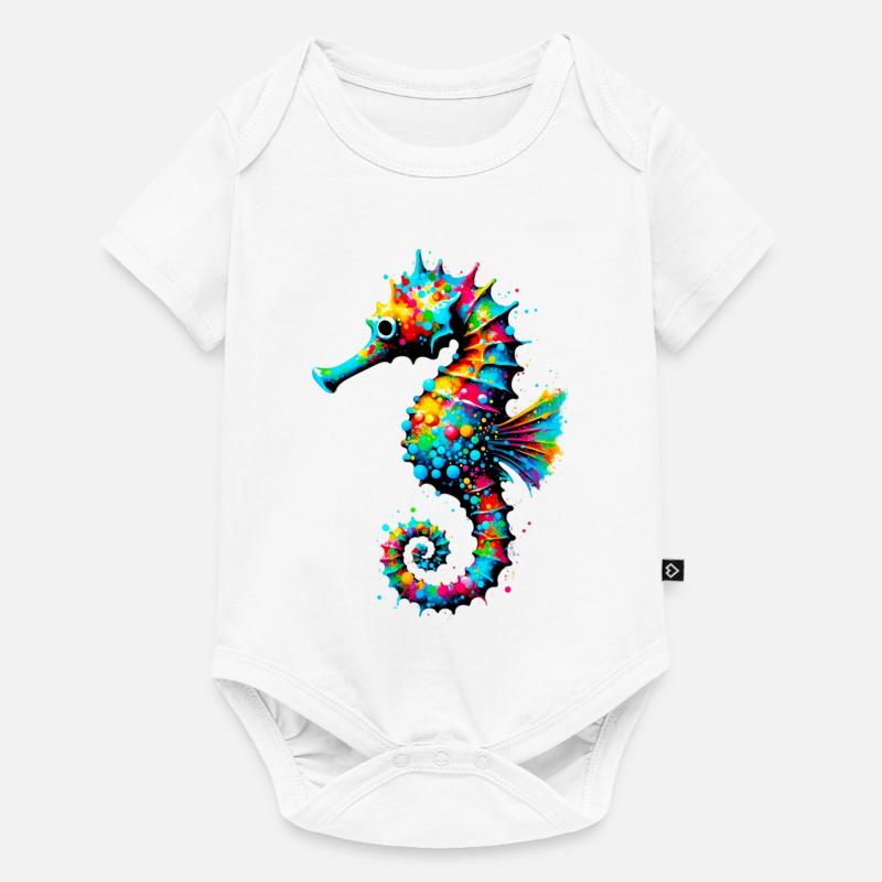 Hippocampe - Body à manches courtes Premium Bébé - blanc