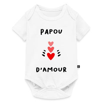 PAPOU. PAPA. FÊTE DES PÈRES. BONNE FÊTE PAPA - Body à manches courtes Premium Bébé - blanc - Devant