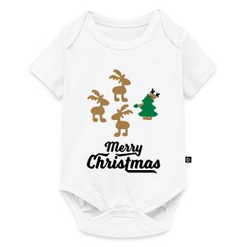 T-shirts amusants pour Noël - Body à manches courtes Premium Bébé - blanc - Devant