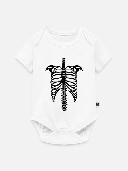 Halloween, Brustkorb, Skelett - Baby Premium Kurzarmbody - Weiß