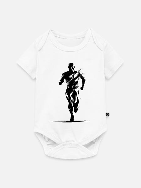 Jogger Zeichnung - Baby Premium Kurzarmbody - Weiß
