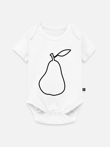 Silhouette Birne Pear Outline - Baby Premium Kurzarmbody - Weiß