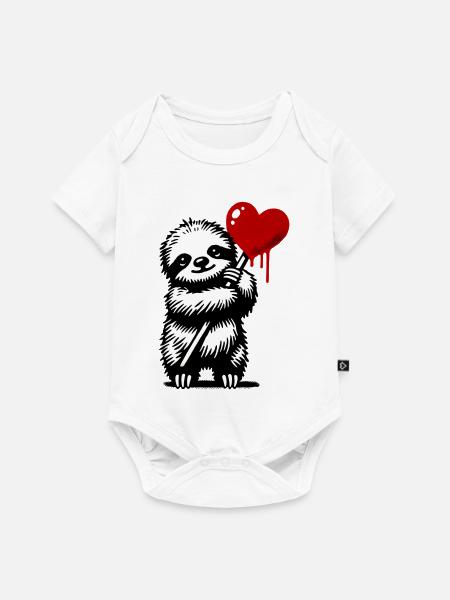 Faultier - Baby Premium Kurzarmbody - Weiß