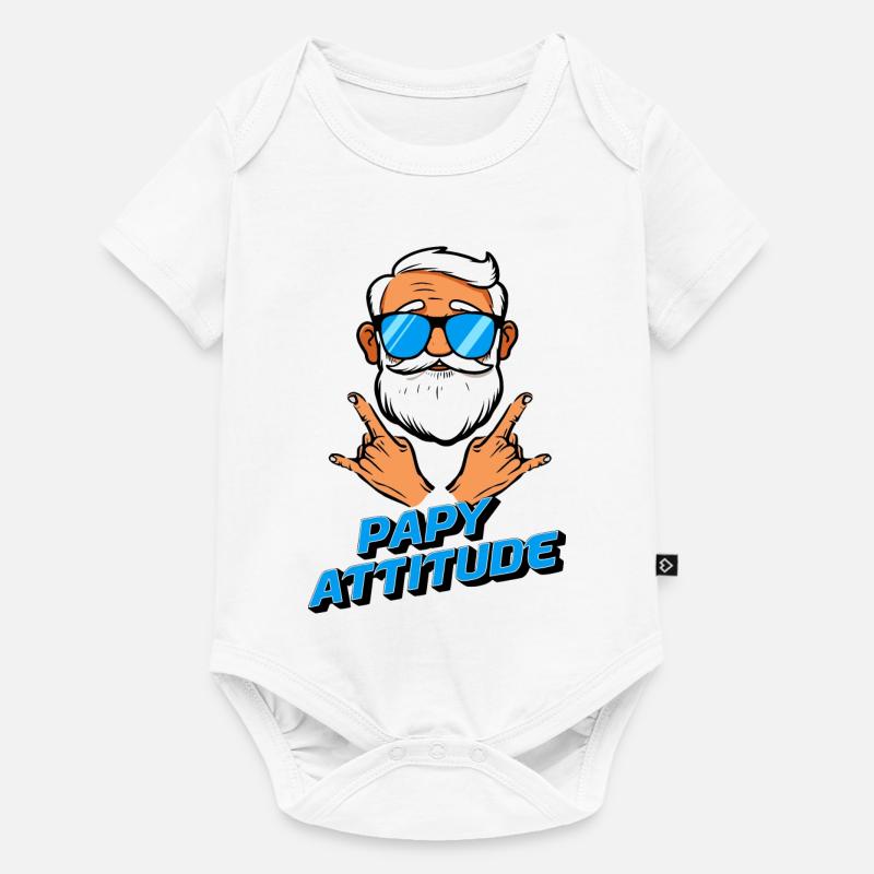 Papy attitude - Body à manches courtes Premium Bébé - blanc