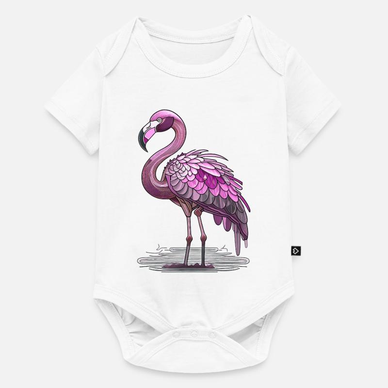 Flamant - Body à manches courtes Premium Bébé - blanc