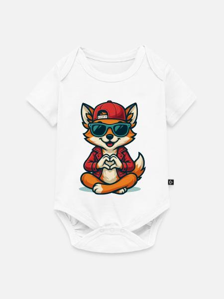 Foxy Love Vibes - Baby Premium Kurzarmbody - Weiß