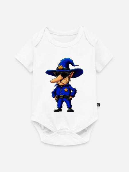 Polizist Zauberer - Baby Premium Kurzarmbody - Weiß