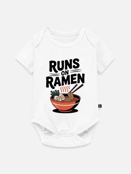 Läuft mit Ramen - Baby Premium Kurzarmbody - Weiß