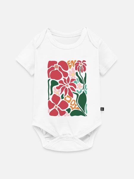 Gute Laune Blumen - rot - Baby Premium Kurzarmbody - Weiß