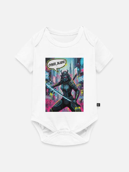 Cyber Samurai Neon Graffiti - Baby Premium Kurzarmbody - Weiß