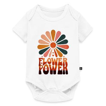 Flower Power Retro Sunrise - Baby Premium short-sleeve bodysuit - white - Front