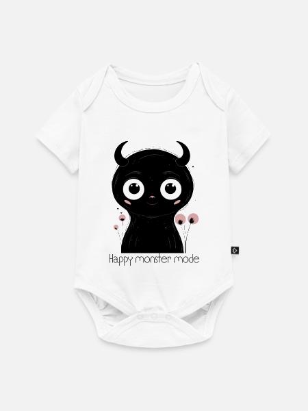 Mitternachts-Panda-Augen-Anhänger - Baby Premium Kurzarmbody - Weiß
