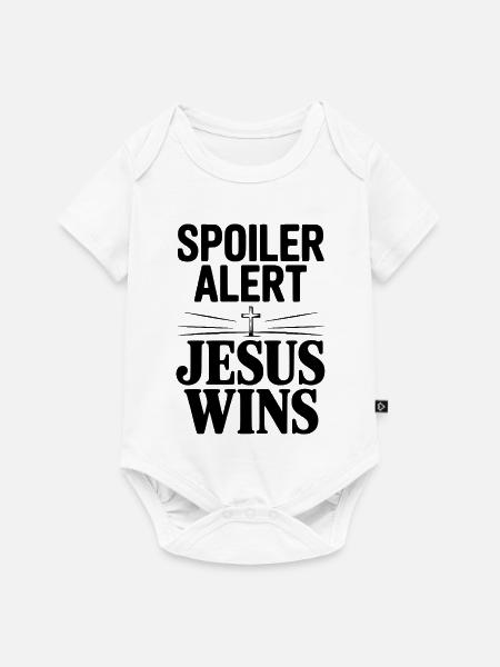 Spoilerwarnung: Jesus gewinnt! - Baby Premium Kurzarmbody - Weiß