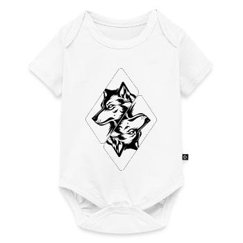 Tête de loup - Body à manches courtes Premium Bébé - blanc - Devant