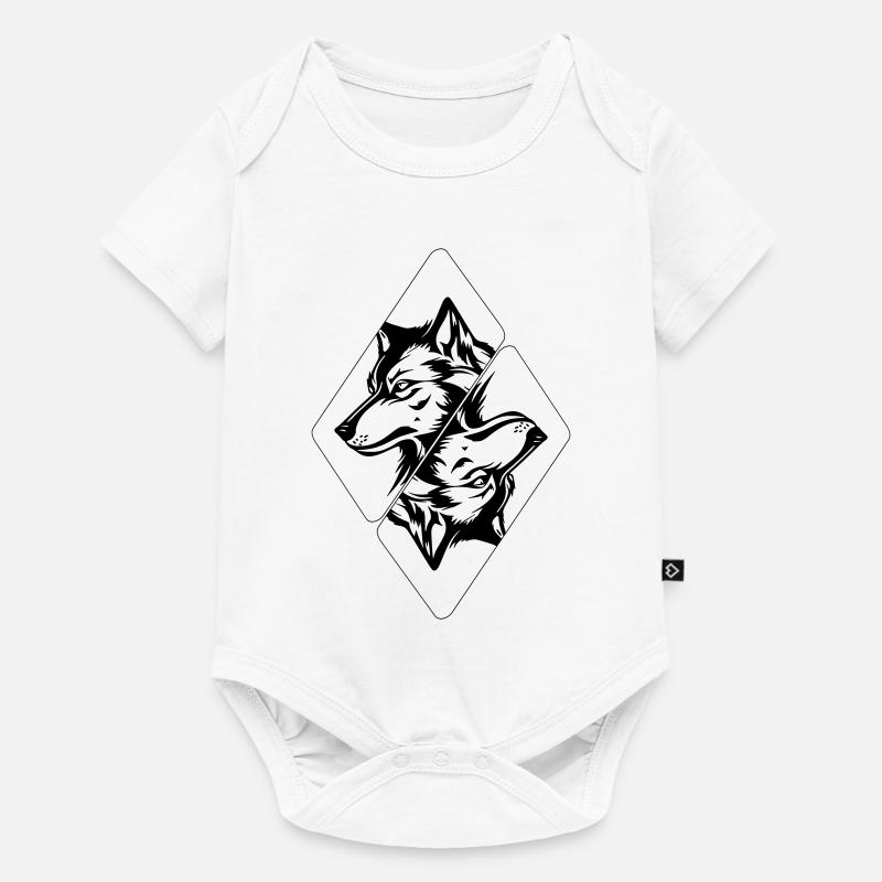 Tête de loup - Body à manches courtes Premium Bébé - blanc