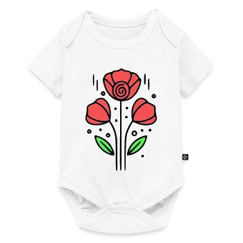 Poppy Poppies Minimalist Line Art 10 - Baby Premium short-sleeve bodysuit - white - Front
