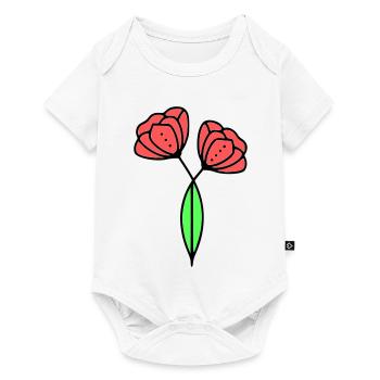 Poppy Poppies Minimalist Line Art 6 - Baby Premium short-sleeve bodysuit - white - Front