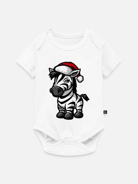Zebra Weihnachten - Baby Premium Kurzarmbody - Weiß