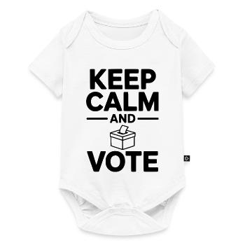 Gardez votre calme et votez - Body à manches courtes Premium Bébé - blanc - Devant