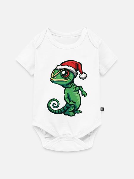 Chameleon Weihnachten - Baby Premium Kurzarmbody - Weiß
