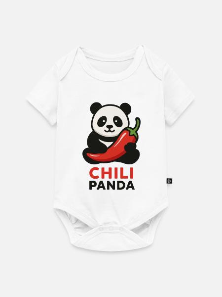 Chile-Panda-Illustration - Baby Premium Kurzarmbody - Weiß