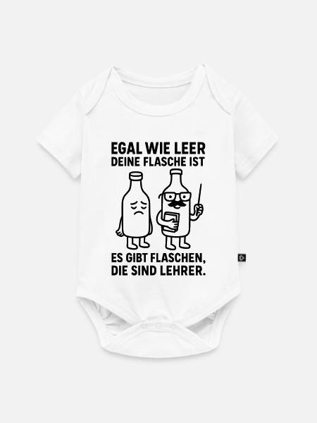 flasche leer lehrer witz - Baby Premium Kurzarmbody - Weiß