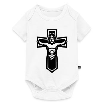 Symbole de la Croix de Jésus chrétien - Body à manches courtes Premium Bébé - blanc - Devant