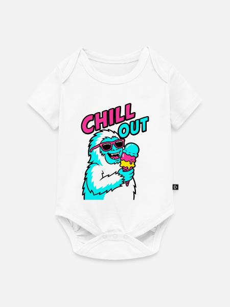 Chill Out Yeti - Baby Premium Kurzarmbody - Weiß
