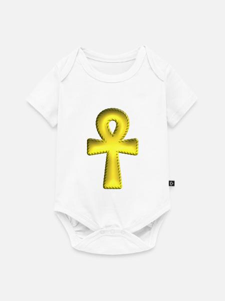 Egyptian_Ankh_Cross - Baby Premium Kurzarmbody - Weiß
