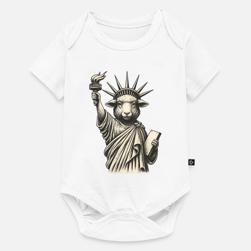 Freiheits-Schaf-Statue - Baby Premium Kurzarmbody - Weiß
