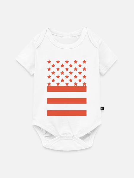 Star Stripe Grafikmuster - Baby Premium Kurzarmbody - Weiß