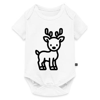 Hirsch - Baby Premium Kurzarmbody - Weiß - Vorne