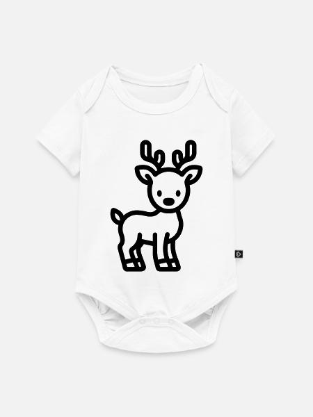 Hirsch - Baby Premium Kurzarmbody - Weiß
