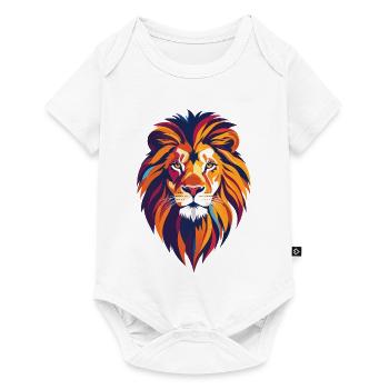Colorful lion head abstract colorful lion art - Baby Premium short-sleeve bodysuit - white - Front