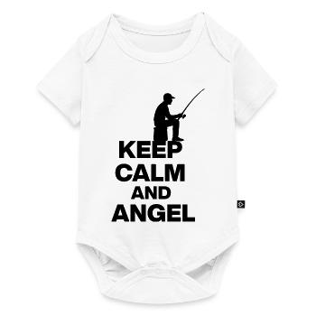 KEEP CALM AND ANGLING! ANGLER REST black - Baby Premium short-sleeve bodysuit - white - Front