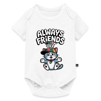 Always Friends Cat and Mouse - Baby Premium short-sleeve bodysuit - white - Front