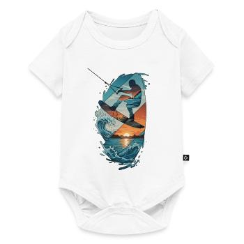 Sunset Waves Kiteboard Portrait - Body à manches courtes Premium Bébé - blanc - Devant