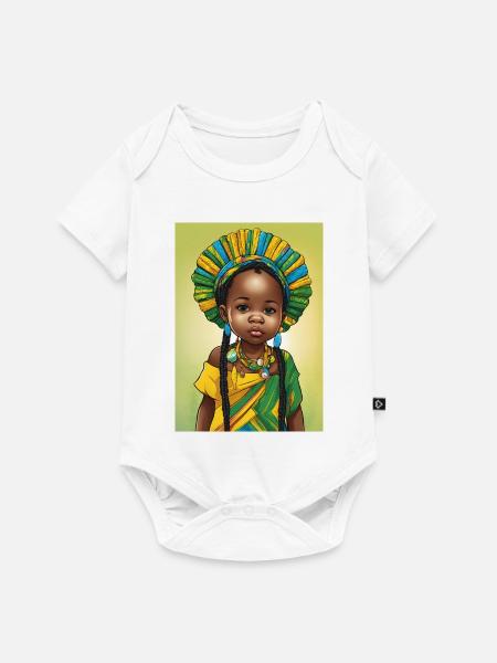 Afrikanisches Mädchen im bunten Frost - Baby Premium Kurzarmbody - Weiß
