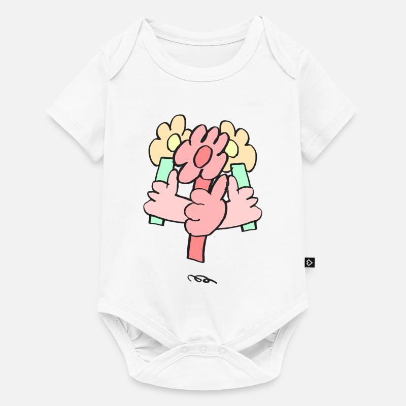 Fleur - Body à manches courtes Premium Bébé - blanc