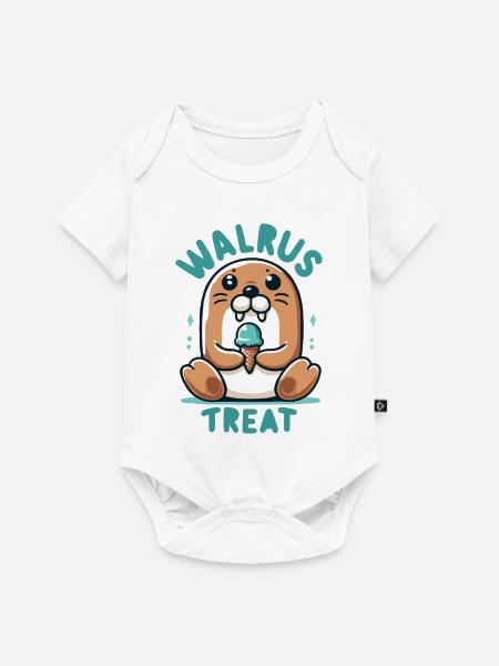 Walrus Treat Eiscreme - Baby Premium Kurzarmbody - Weiß