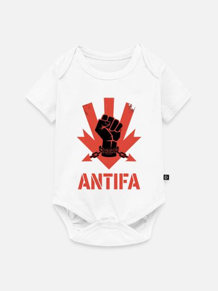Antifa – Antifaschistisches Merch - Baby Premium Kurzarmbody - Weiß