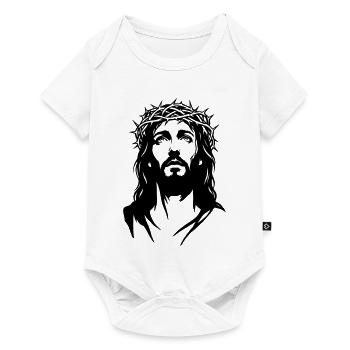 Silhouette de Jésus-Christ - Body à manches courtes Premium Bébé - blanc - Devant