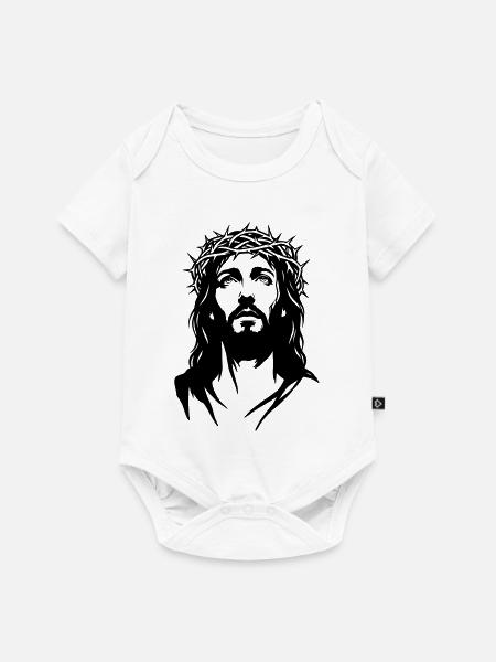Jesus Christus Silhouette - Baby Premium Kurzarmbody - Weiß