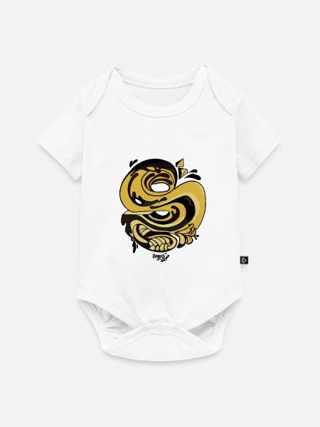 Goldene Spiralschlange - Baby Premium Kurzarmbody - Weiß