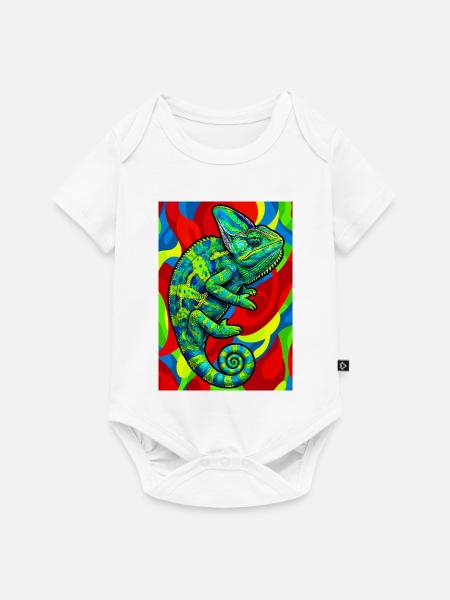 Chamäleon - Baby Premium Kurzarmbody - Weiß